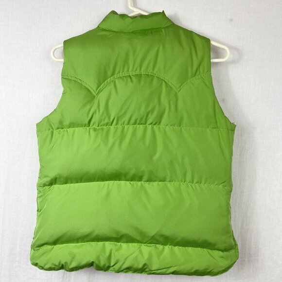 American Eagle Down Fill Reversible Puffer Vest Women S Y2K Kelly Green Rave AEO - Picture 6 of 16